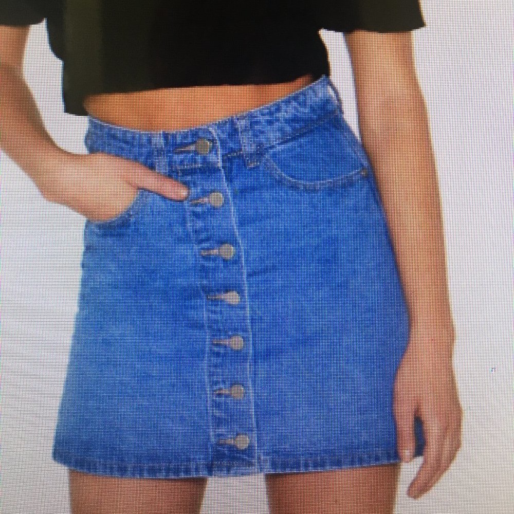 denim mini skirt